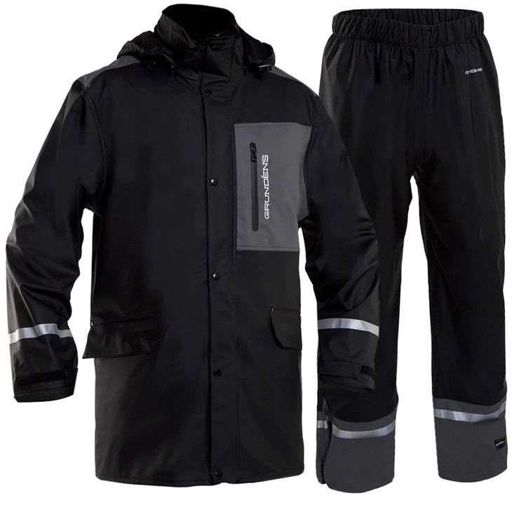 Personnaliser et commander Set Veste Pantalon de pluie Sunnan par Grundens, Noir - Taille XL
