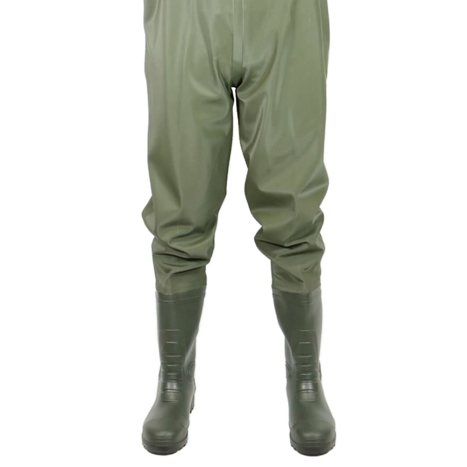 Bottes De Waders En PU/PVC – Taille 42, Semelles PVC, Bretelles Larges Réglables, Poche Intérieure