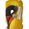 Vue lampe fix�e avec patte d'accrochage sur gilet gonfl�