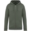 Sweat-shirt � capuche zipp� �coresponsable par Native Spirit, Kaki - Taille S