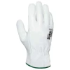 Gants en cuir fleur de vache Driver par Juba, Blanc - Taille S Gants en cuir fleur de vache Driver par Juba, Blanc - Taille S