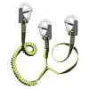 Longe double 3 mousquetons inox double s�curit� � longe plate 1 m + longe extensible 1 � 1,5 m par Plastimo