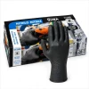 Bo�te de 50 gants jetables nitrile non poudr�s 0,20 mm extra longs 30 cm par Juba, Noir - Taille S