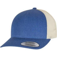 Casquette trucker r�tro par Flexfit, Bleu/Beige 