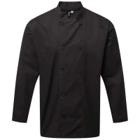 Veste de poissonnier manches longues double boutonnage Coolchecker par Premier, Noir - Taille XS