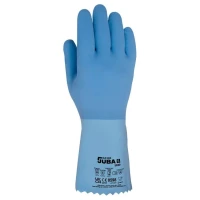 Gants en latex naturel sur support en coton Crab par Juba, Bleu - Taille XS