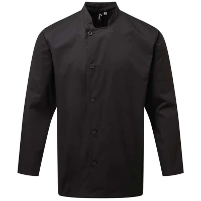 Veste de poissonnier manches longues simple boutonnage Essential Noir - Premier