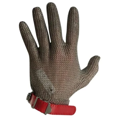 Gant de protection en maille inox anti-coupure  avec sangle � Conforme EN 1082-1, contact alimentaire - Juba