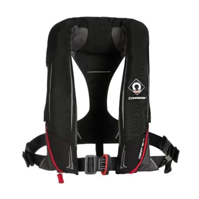 Gilet Gonflable CrewFit 180N Pro automatique avec harnais et flashlight par Crewsaver, Noir/Rouge - Crewsaver