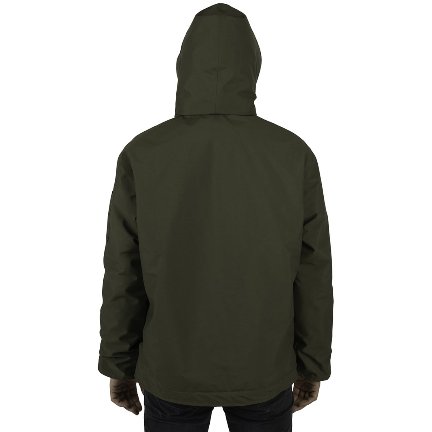 Vue de dos portée avec capuche