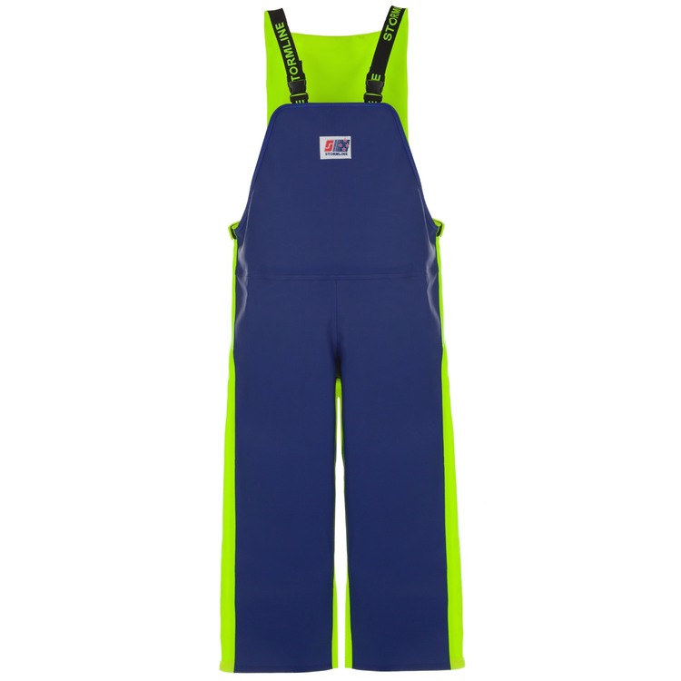 Personnaliser Salopette professionnelle flottante Crew 662 par Stormline, Bleu et Jaune Fluo - Taille XS