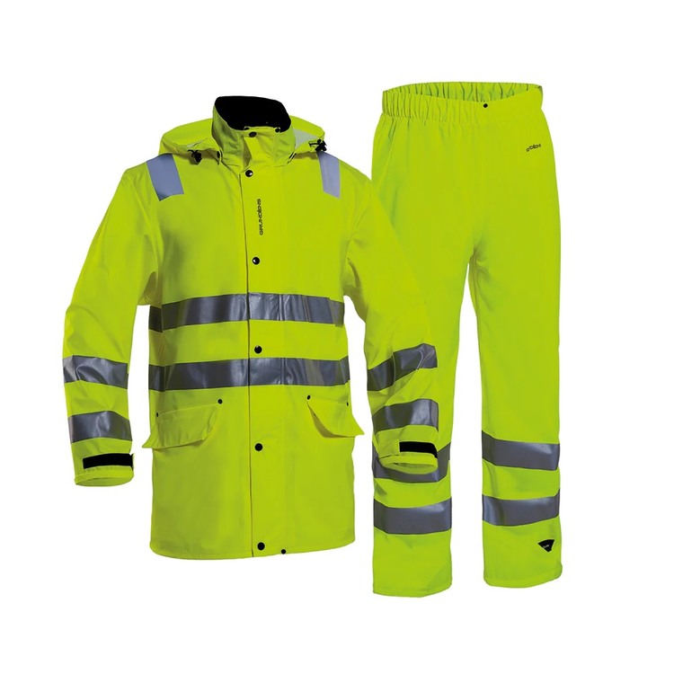 Personnaliser Ensemble veste pantalon HV Pegasus par Grundens, Jaune Fluo - Taille XS