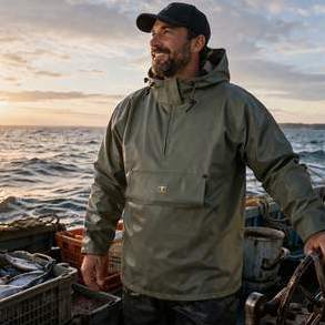 Vareuse en matière cirée