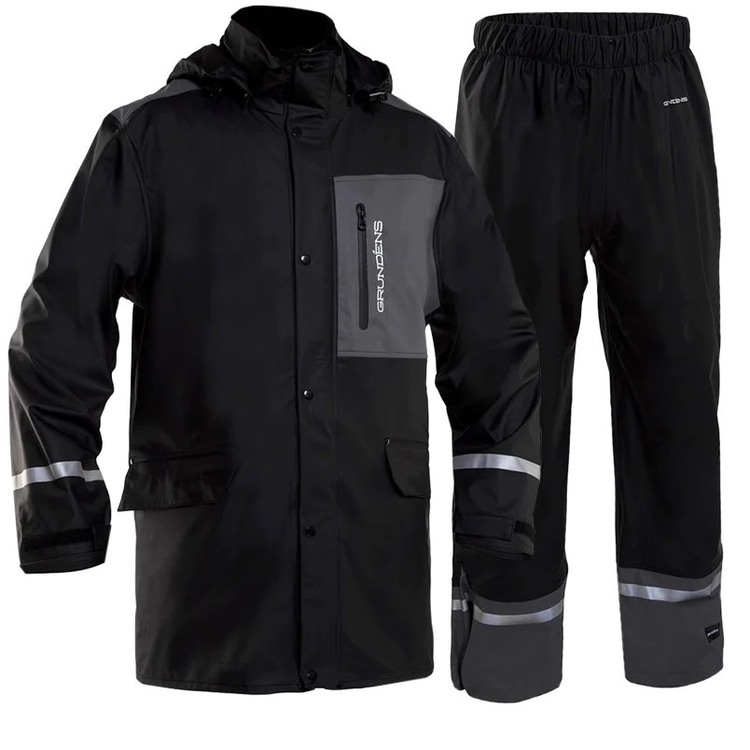 Personnaliser Set Veste Pantalon de pluie Sunnan par Grundens, Noir - Taille XS